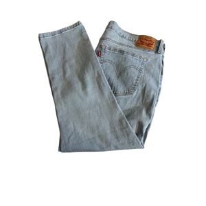 Levi's jeans classic straight leg blue light wash denim boyfriend Sz 32 US 14